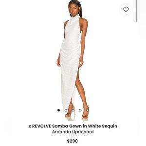 Amanda Uprichard Samba Gown in white sequin